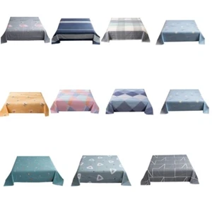 Single Bed Sheet Colorful Washed Cotton Bedding Sheet Comfortable Wrinkles Proof - Picture 1 of 68
