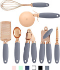 7 Pc Kitchen Gadget Set Copper Coated Stainless Steel Utensils with Soft Touch G