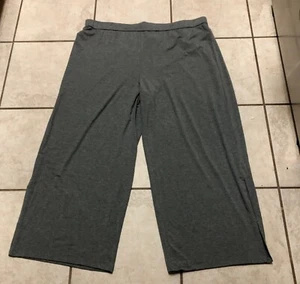 NWT EILEEN FISHER "2X" ASH TENCEL FINE JERSEY STRAIGHT ANKLE STRETCH PANTS $148 - Picture 1 of 10