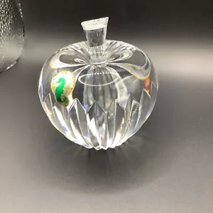 Vintage Waterford Signed Retired Cut Lead Crystal Apple Paperweight - Picture 1 of 6