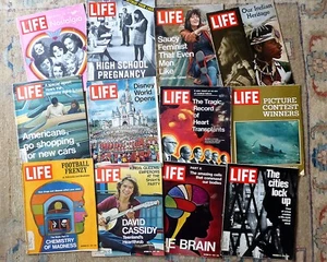 12 Vintage LIFE Magazines 1971 70's Feminism Disney World American Indian Brain - Picture 1 of 3