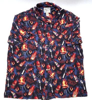 Camisa Hawaiana Big Dogs Para Hombre Talla XL Salsa Barbacoa Rayón Campamento Cocinar Foto 1 de 4