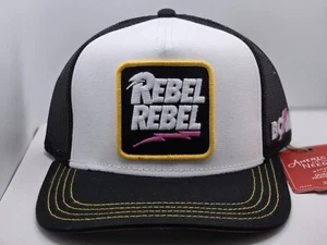 Sombrero de camionero American Needle David Bowie Rebel Valin blanco y negro Snapback - Imagen 1 de 6