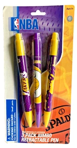 NBA Los Angeles Lakers 3 Pack Jumbo Retractable Pens Model: 12403D NEW & SEALED - Picture 1 of 3