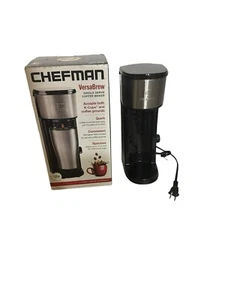 Single Serve Coffee Maker: K-Cup & Ground Compatible Single Cup Black- Chefman - Picture 1 of 12
