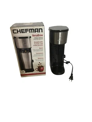 Single Serve Coffee Maker: K-Cup & Ground Compatible Single Cup Black- Chefman - Image 1 of 4