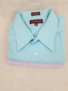 Lot Of 2 Covington Mens Short Sleeve Button Front 17-17 1/2  - Picture 1 of 6