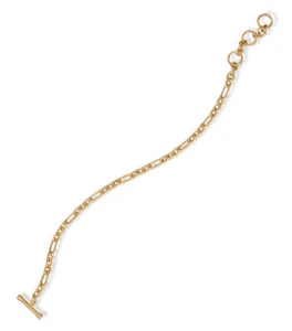 Pulsera Figaro con cierre de palanca longitud ajustable chapada en oro 14k plata - Imagen 1 de 1