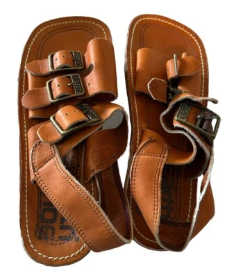 Sandalias De Colección ANNE KALSO Mujer Talla 6 Tierra Cuero Marrón Hechas N EE. UU. AÑOS 70 NUEVAS Foto 1 de 4