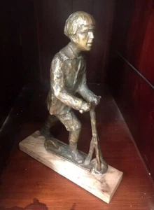 SELTENE ALTE BRONZE STATUE ROLLERKIND H 25 cm Marmorsockel - Bild 1 von 6