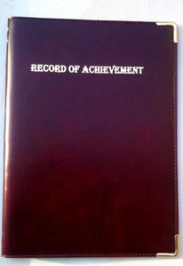 (PU LEATHERETTE) TOP QUANTITY RECORD OF ACHIEVEMENT FOLDER IN BLACK OR BURGUNDY - Picture 1 of 6
