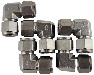 NEW Brennan N2500-08-08-SS Instrumentation Elbow Fitting 1/2" x 1/2" OD Lot of 5 - Picture 1 of 4