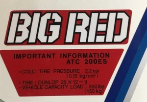 1984 Honda Big Red ATC Tank Fender Decal Sticker Set 1984 84 200 200E 200ES - Picture 1 of 7