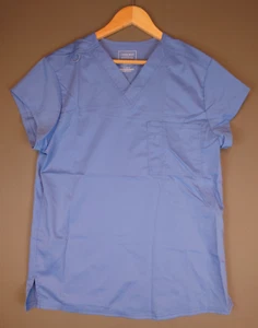 Cherokee Workwear Scrub Top Light Blue Nurse Medical Hospital Shirt Men's Small - Picture 1 of 11