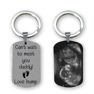 Daddy To Be Gift Custom Fathers Day Keyring - Can't Wait To Meet You from Bump - Picture 1 of 4