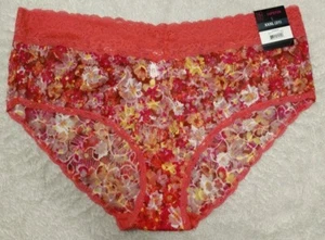NWT No Boundaries Lace Hipster Panties Size XXXL 21 Orange W/Multicolor Floral - Picture 1 of 3