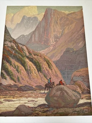 GRAYSON SAYRE SERIGRAFÍA PINTURA GOUACHE ANTIGUA LA PUERTA DEL CAÑÓN ARTE FAMOSO Foto 1 de 4