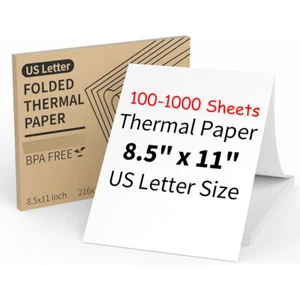 100-1000 Folded Continuous A4 Thermal Paper 8.5"x11" M08F Printer Quick-dry US - Picture 1 of 10