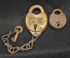 Lotto di 2 lucchetti Wilson Bohannan WB lucchetto ottone resistente 1 con chiave @45 - Foto 1 di 10