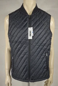NWT DKNY black quilted full zip puffer vest mens XL - Picture 1 of 11