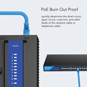 Network Cable Tester Quick Or Standard Mode PoE Burn Out Proof Auto Sleep Li NEW - Afbeelding 1 van 12