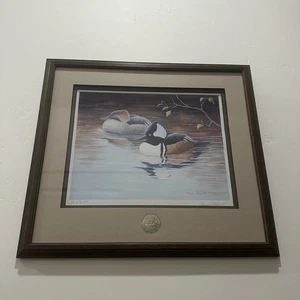 Litografia firmata Dave Chapple, incorniciata 2001-02 DUCKS UNLIMITED 372/2600 - Foto 1 di 8