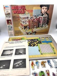 Original 1975 Amsco Marvel World Headquarters Playset Rare Set Used - Picture 1 of 24