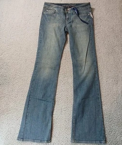 Refuge Bootcut Distressed Jeans LAPIS Ultra Low Rise Skinny Women Long Size 9/34 - Picture 1 of 11