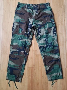 Vintage USGI Woodland Camouflage BDU Cargohose Large lang Herren 35-39" Utility gebraucht, in einwandfreiem Zustand - Bild 1 von 10