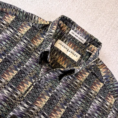 Jhane Barnes Long Sleeve Shirt Men's Small Geometric Multi Color Japan - Image 1 of 4