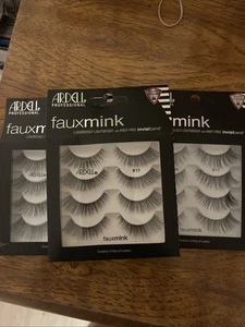 3x Ardell Fauxmink Lashes #811 4pairs Per Box Brand New - Picture 1 of 6