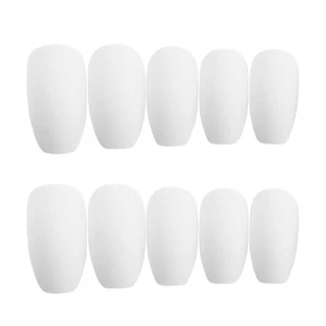  24pcs White Ballerina Fake Nail Tips False Matte Nail Full Cover Fingernails - Picture 1 of 12