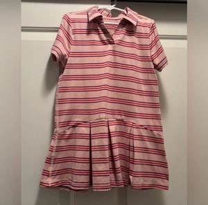 Hanna Andersson Girls Blush Pink Striped Made for Sun Polo Dress, size 5/110cm - Picture 1 of 7