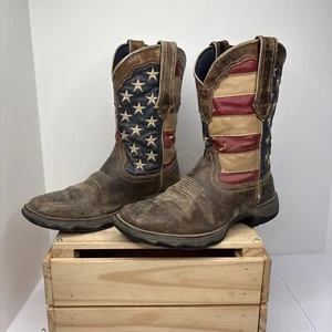 Durango Ladies Rebel American Patriotic Pull On Leather Boots Sz. 7 M - Picture 1 of 9