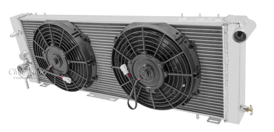 2 Row 1984-1990 Aluminum Jeep Comanche Wagoneer Cherokee Radiator & 2 10" fans - Image 1 of 1