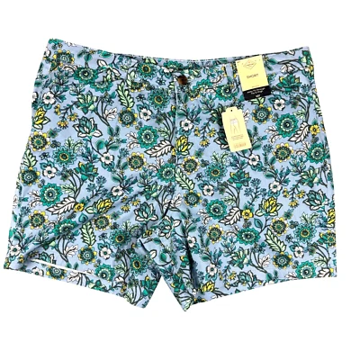 Шорты женские St. John's Bay 18T синие средняя посадка 5 дюймов внутренний шов короткие народные с цветочным рисунком новые с ценниками - Изображение 1 из 4