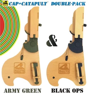 Cap-Catapult Double Pack - 2 Kits - Natural Wood with Army Green & Black Ops PLA - Picture 1 of 10