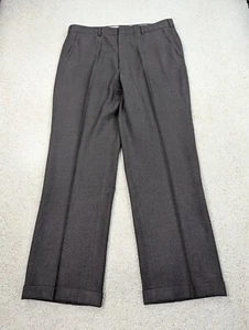 Pantalones de franela de lana 36x31 marrón Brooks Brothers vintage pierna recta hechos en EE. UU. - Imagen 1 de 10