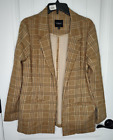 LIVERPOOL Los Angeles Womens Open Blazer Plaid Brown Size Large Long Sleeves