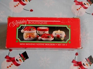 Holiday Boutique Mini Holiday Votive Holders Set of 3 1990 - Picture 1 of 7