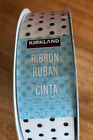 Kirkland Wire-Edged Ribbon 1.5" Wide 50 Yd White Black Polka Dots Ribbon Nwts