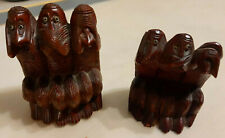 Die drei Affen - nicht hören - nicht sprechen - nicht sehen - Holzschnitzerei