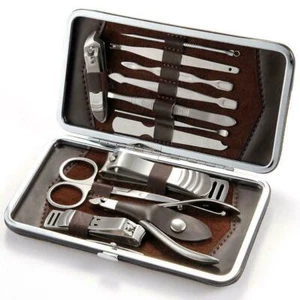 Juego de 12 piezas de cortadoras de cutículas para manicura pedicura estuche de regalo - Imagen 1 de 7