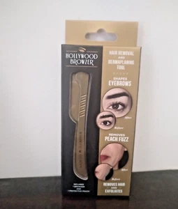 1 x Hollywood Browzer Dermaplaning Face & Eyebrow Shaping Razor - GOLD COLOUR