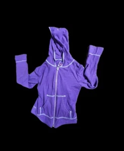 Hanes Girl Sweatshirt Lightweight Slub Jersey Full Zip Hoodie K208 Jacket Cotton - Picture 1 of 1