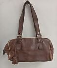 Vintage PRADA Handbag Shoulder Bag Brown Leather Buckle Straps Designer RARE Y2K