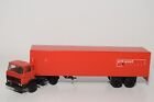 B17 1:50 LION CAR DAF 1900 2300 TRUCK WITH TRAILER PTT POST RED EXC. COND.