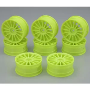 NEW Kyosho Aero 24 Wheels 15-Spoke/Fluorescence Yellow (8) FREE US SHIP - Picture 1 of 1
