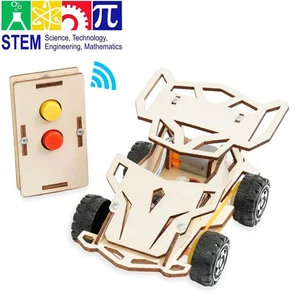 Hágalo usted mismo Coche Control Remoto Madera Cuatro Ruedas Tracción Carreras Montaje Ciencia - Imagen 1 de 9