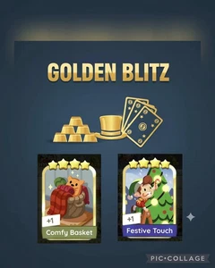 💫 Mono_poly Go Golden Blitz Stickers 4 ⭐ Comfy Basket / Festive Touch Fast Send - Picture 1 of 3